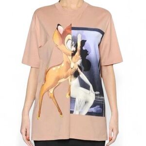 Givenchy FW 2013 Bambi & Female Form Print Tee Women’s S Oversized Beige